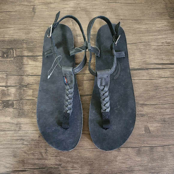 NWOT Rainbow T-Street Leather Braided Sandals - Picture 2 of 8